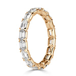 2.00ct Emerald Cut Diamond Eternity Band in 18k Champagne Yellow Gold