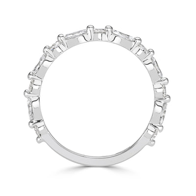 0.64ct Marquise and Round Brilliant Cut Diamond Wedding Band in Platinum