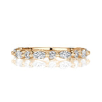 0.64ct Marquise and Round Brilliant Cut Diamond Wedding Band in 18k Champagne Yellow Gold