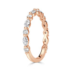 0.64ct Marquise and Round Brilliant Cut Diamond Wedding Band in 18k Rose Gold