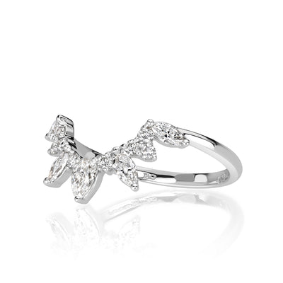 0.46ct Diamond Starburst Curve Band in 18k White Gold