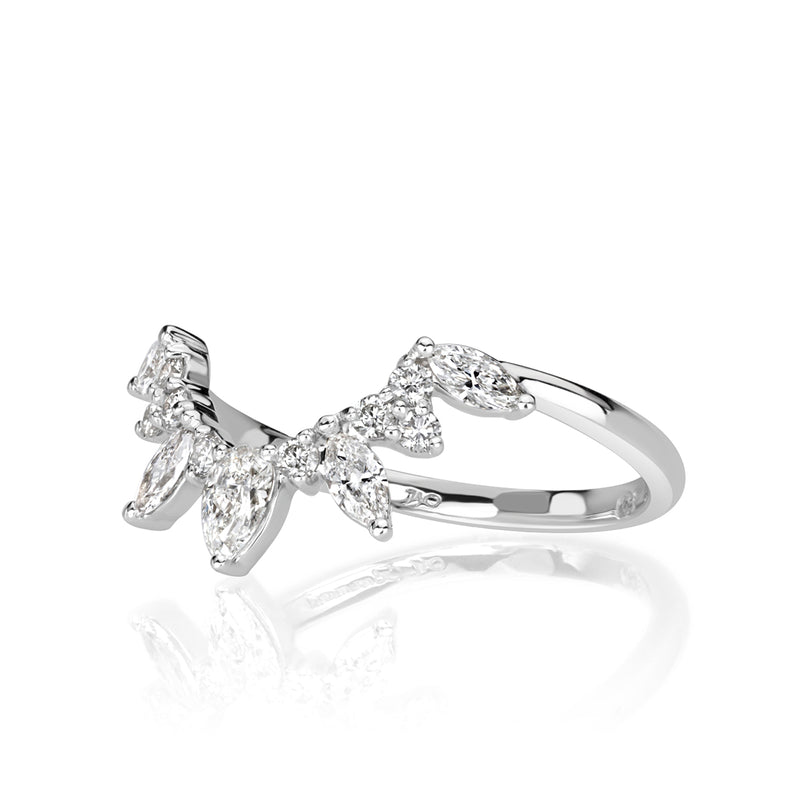 0.46ct Diamond Starburst Curve Band in 18k White Gold