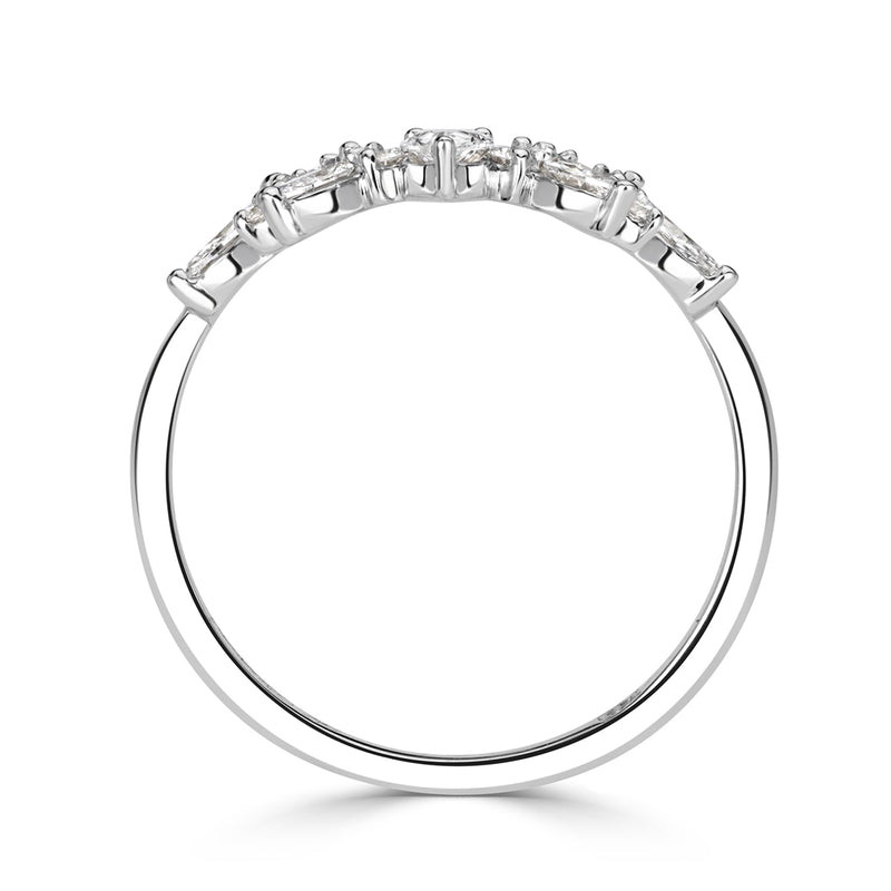 0.46ct Diamond Starburst Curve Band in 18k White Gold