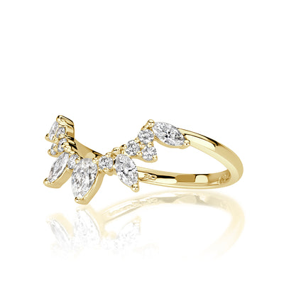 0.46ct Diamond Starburst Curve Band in 18k Yellow Gold