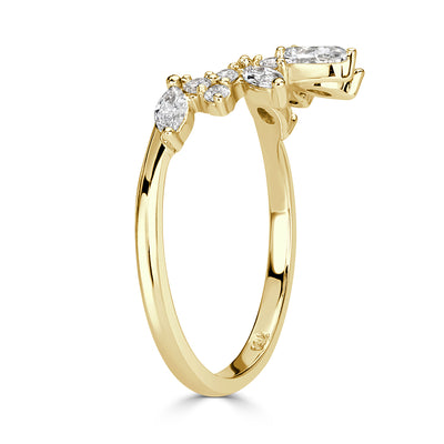 0.46ct Diamond Starburst Curve Band in 18k Yellow Gold