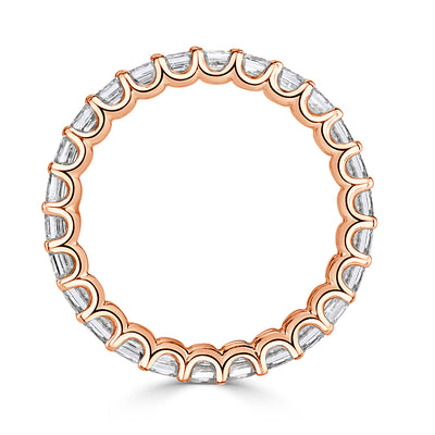 2.50ct Asscher Cut Diamond Eternity Band in 18k Rose Gold