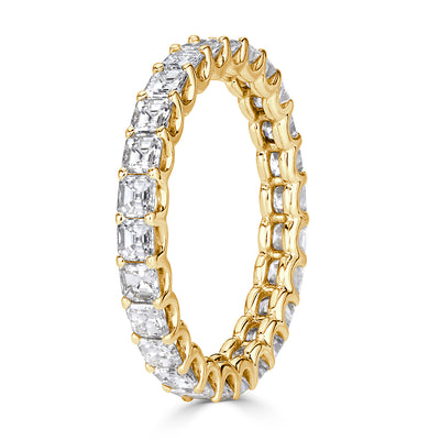 2.50ct Asscher Cut Diamond Eternity Band in 18k Yellow Gold