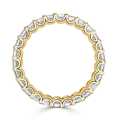 2.50ct Asscher Cut Diamond Eternity Band in 18k Yellow Gold