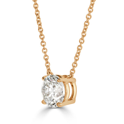 2.17ct Round Brilliant Cut Diamond Pendant in 18k Yellow Gold