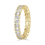 2.01ct Emerald Cut Diamond Bezel Set Eternity Band in 18k Yellow Gold