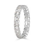 2.01ct Emerald Cut Diamond Bezel Set Eternity Band in 18k White Gold