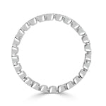 2.01ct Emerald Cut Diamond Bezel Set Eternity Band in 18k White Gold