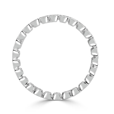 2.01ct Emerald Cut Diamond Bezel Set Eternity Band in 18k White Gold