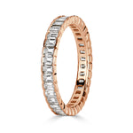 1.82ct Emerald Cut Diamond Bezel Set Eternity Band in 18k Rose Gold