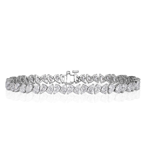 Pear shaped diamond tennis bracelet deals
