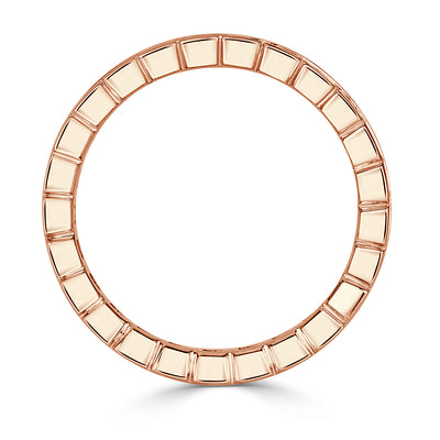 2.20ct Asscher Cut Diamond Eternity Band in 18k Rose Gold