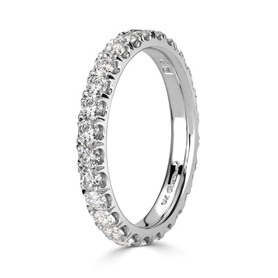 1.28ct Round Brilliant Cut Diamond Eternity Band in Platinum