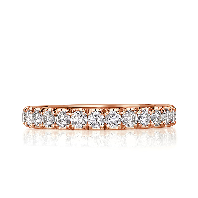 1.28ct Round Brilliant Cut Diamond Eternity Band in 18k Rose Gold