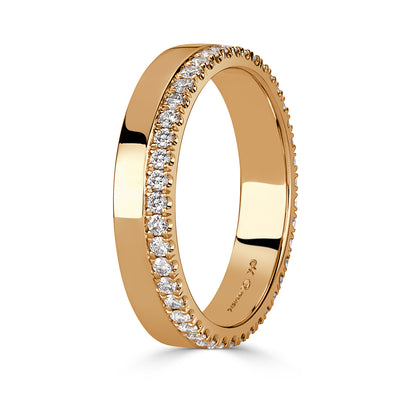 0.48ct Round Brilliant Cut Diamond Eternity Band in 18k Champagne Yellow Gold