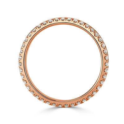 0.48ct Round Brilliant Cut Diamond Eternity Band in 18k Rose Gold