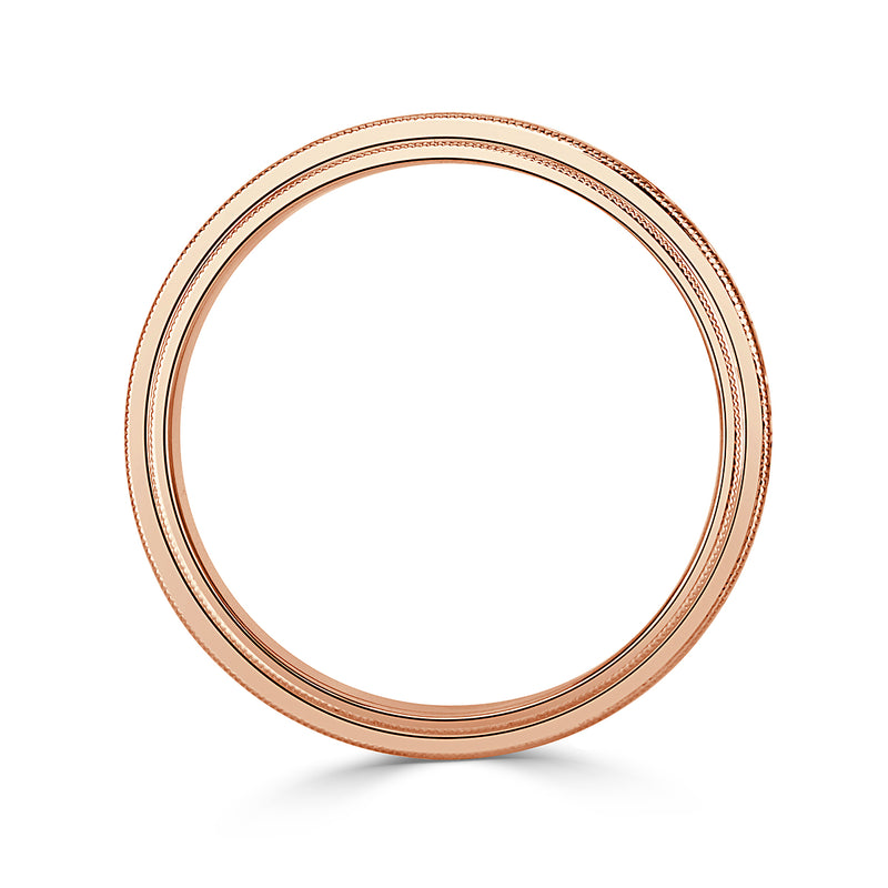 Handmade Engraved Wedding Band in 18k Rose Gold