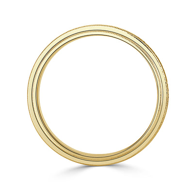 Handmade Engraved Wedding Band in 18k Yellow Gold