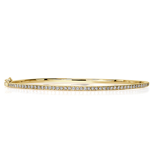 1.00ct Round Brilliant Cut Diamond Bangle in 14K Yellow Gold