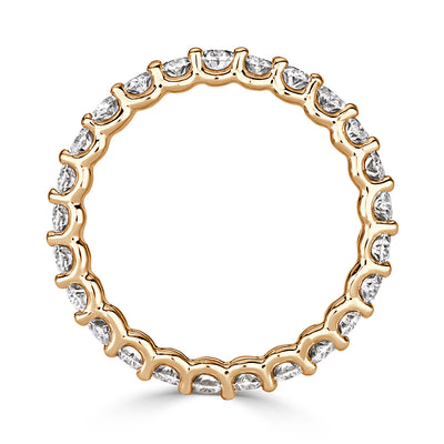 2.30ct Oval Cut Diamond Eternity Band in 18K Champagne Yellow Gold