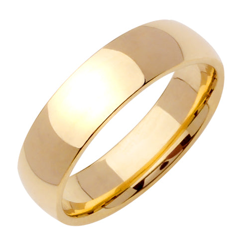 Men's Handmade Plain Wedding Band in 14k Yellow Gold 6.0mm